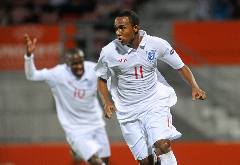 Rob Hall celebrates after converting his penalty against Turkey in the UEFA European U17 Championship (image courtesy of Sportsfile).